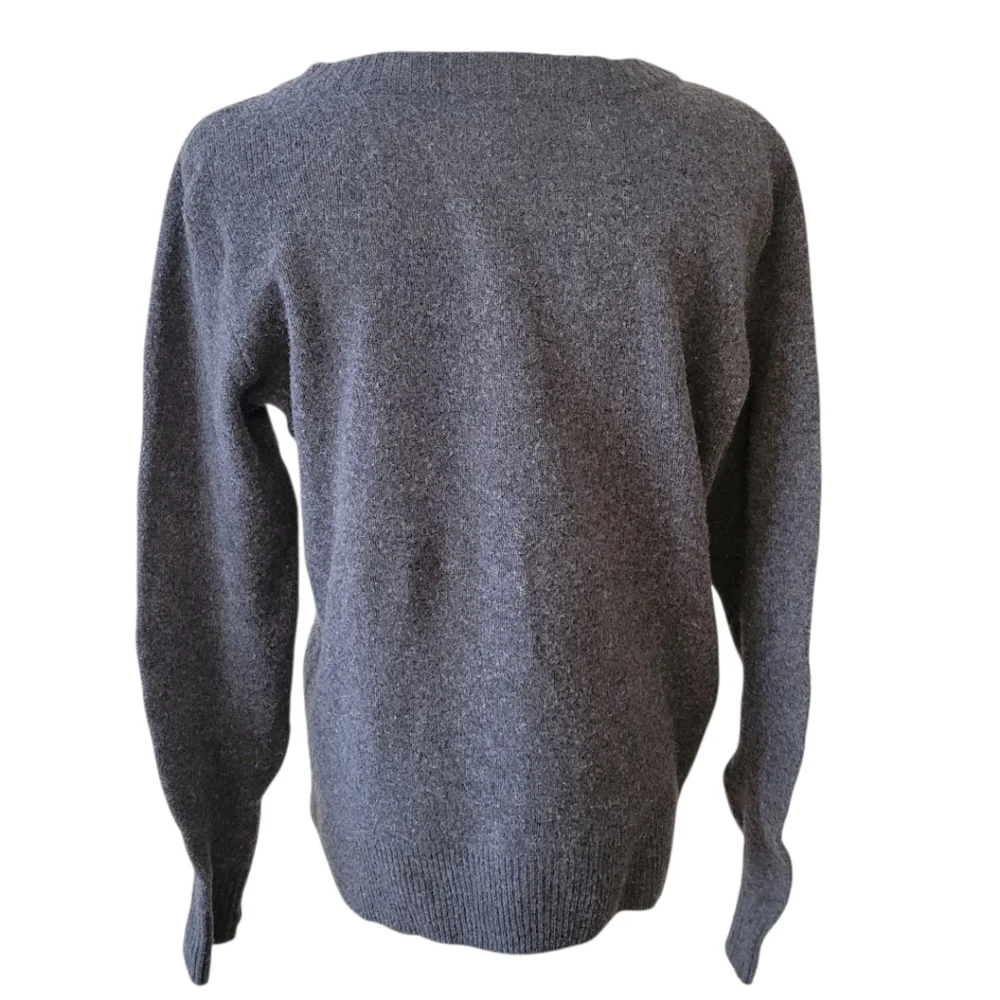 J. Crew Gray Wool Zipper Detail Scoop Neckline Sweater‎ Size Medium